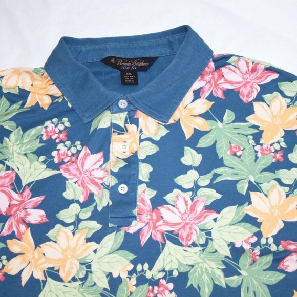 Brooks Brothers Mens Slim Fit Short Sleeve Polo Fl - Picture 3 of 5